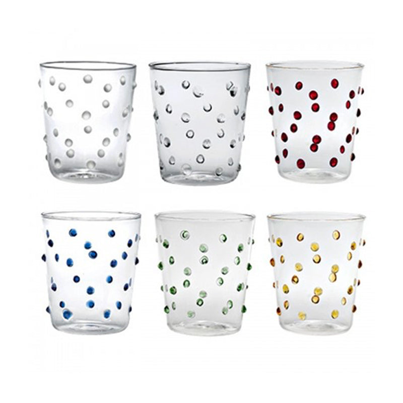 45 cl - Party Bicchiere Bibita Pallini Colorati in Vetro Borosilicato - Set 6 Pezzi