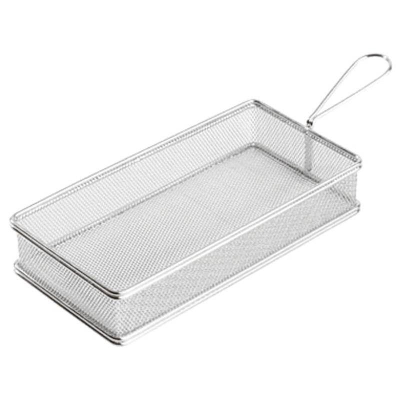 26x13 cm - Tableware Buffet & Display Cestello Porta Snack Rettangolare In Acciaio Inox
