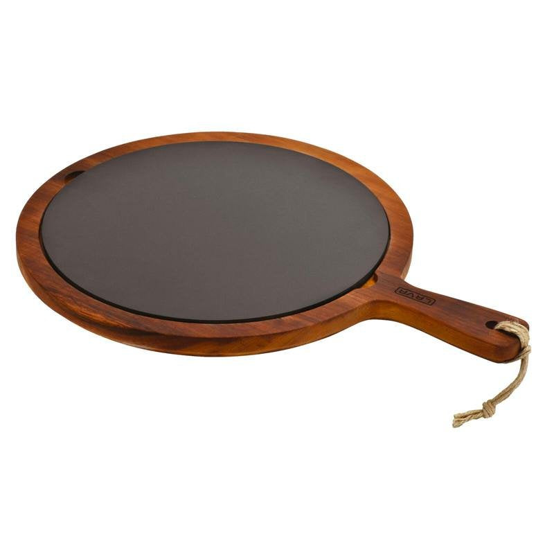 31 cm - Tableware, Buffet & Display Piatto In Ghisa Con Supporto In Legno