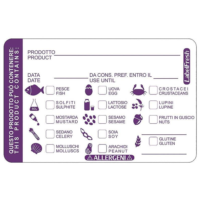 Etichetta Adesiva Per Allergeni - Set 500 Pz