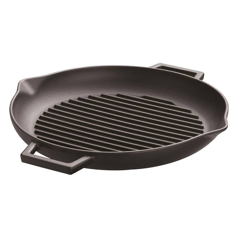 30 cm - Bistecchiera Grill Rotonda In Ghisa Smaltata