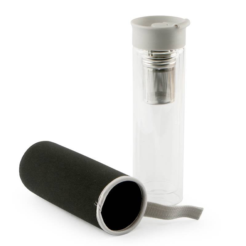 35 cl - Bottiglia Termica In Vetro Borosilicato Con Infusore In Acciaio Inox