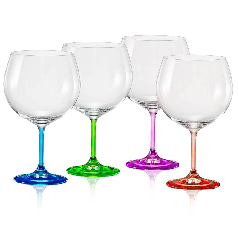 82 cl - Rainbow Calice Gin Tonic in Vetro - Set 4 Pezzi