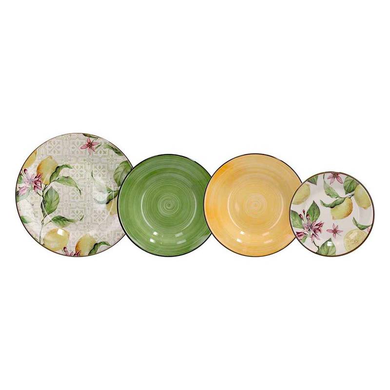 Vela Zagara Servizio Piatti In Stoneware - Set 18 Pz