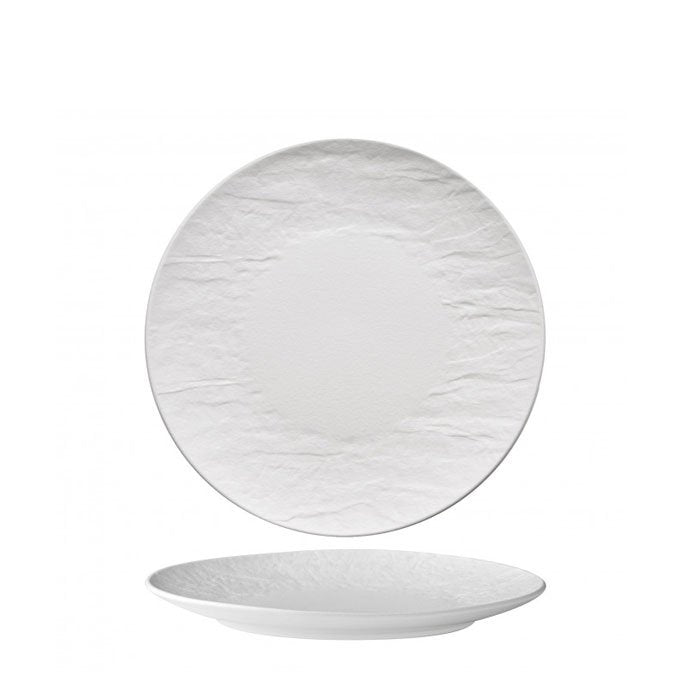 27 cm - Erosion Piatto Piano In Porcellana - Set 3 Pz