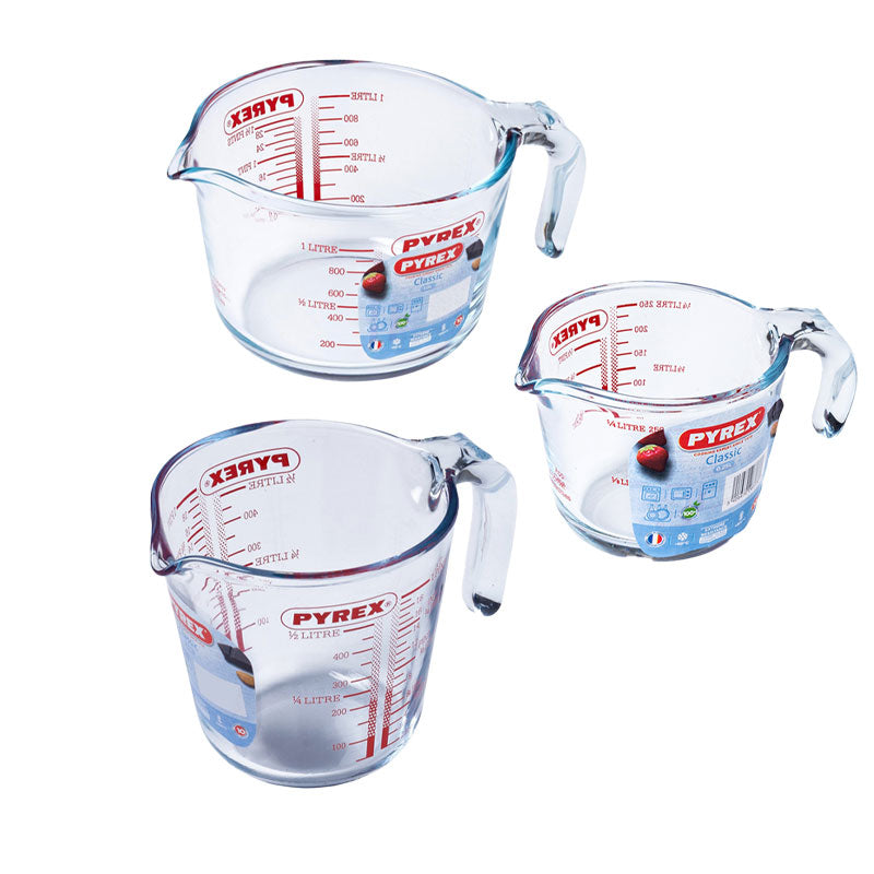Classic Caraffe Graduate in Vetro - Set 3 Pezzi