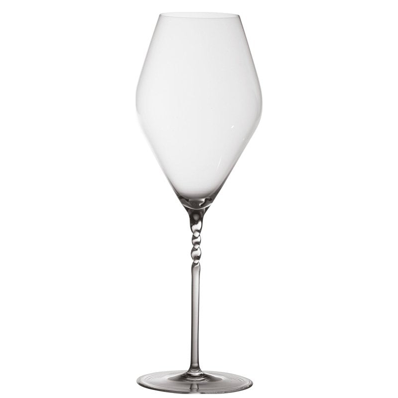 45 cl - Jcl Calice Flute Gambo a Spirale in Vetro - Set 2 Pezzi