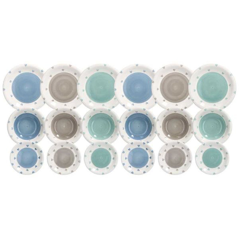 Lousie Lovely Servizio Piatti In Stoneware - Set 18 Pz