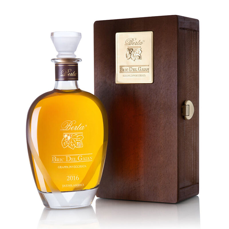 Bric Del Galan Grappa di Moscato 2016 In Cassetta Legno Distillerie Berta