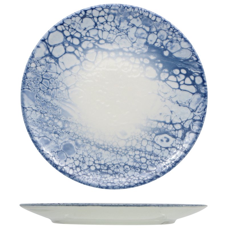 28 cm - Bubble Piatto Piano In Porcellana - Set 6 Pz