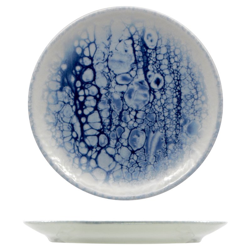 21 cm - Bubble Piatto Piano In Porcellana - Set 12 Pz