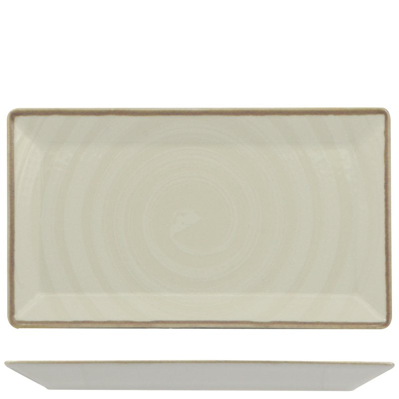 29x17.5 cm - Vortex Piatto Vassoio Rettangolare In Porcellana - Set 6 Pz