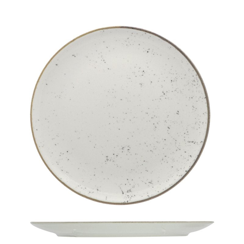 21 cm - Stains Piatto Frutta Dessert In Porcellana - Set 12 Pz