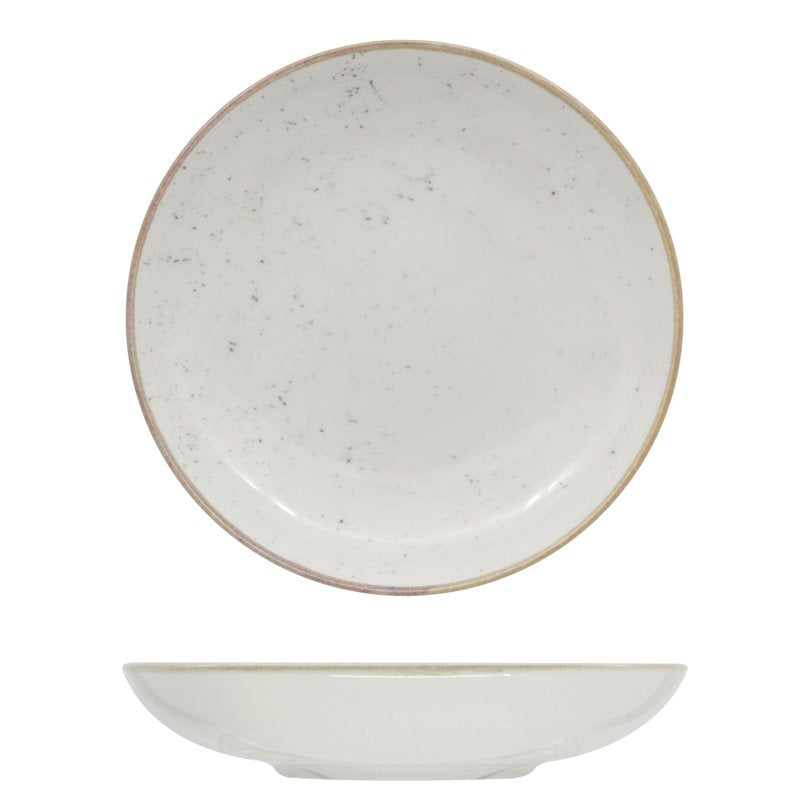 22 cm - Stains Piatto Fondo In Porcellana - Set 12 Pz