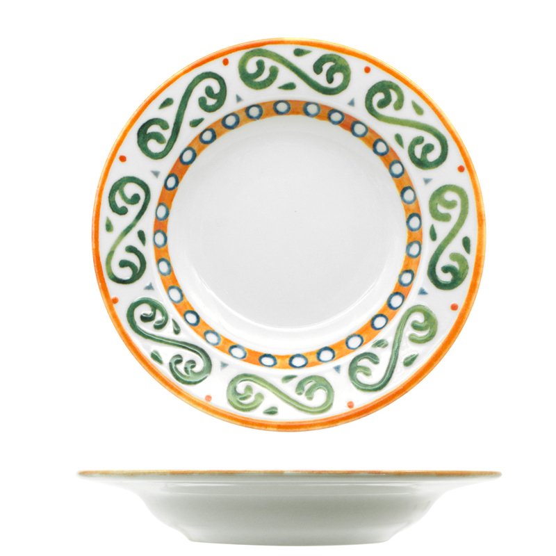 23 cm - Capri Piatto Fondo In Porcellana - Set 12 Pz