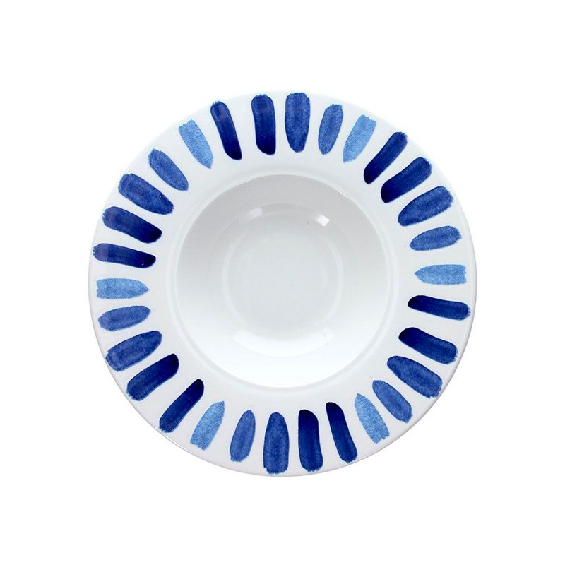 28 cm - Panarea Piatto Pasta In Porcellana - Set 6 Pz