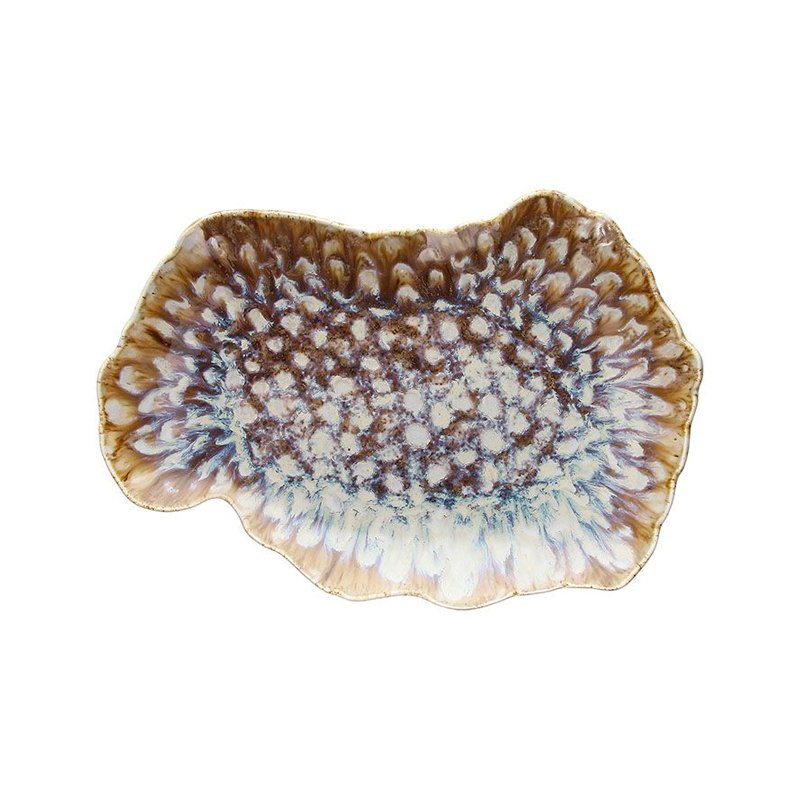 30x20 cm - Reef Piatto Vassoio Rettangolare In Porcellana - Set 4 Pz