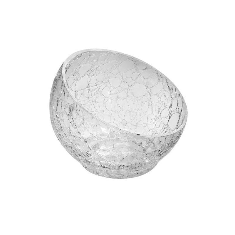 18 cm - Crackle Coppa Inclinata satinata in Vetro - Set 2 Pezzi