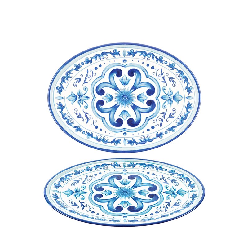 35x25.5 cm - Blues Vassoio In Melamina - Set 2 Pz