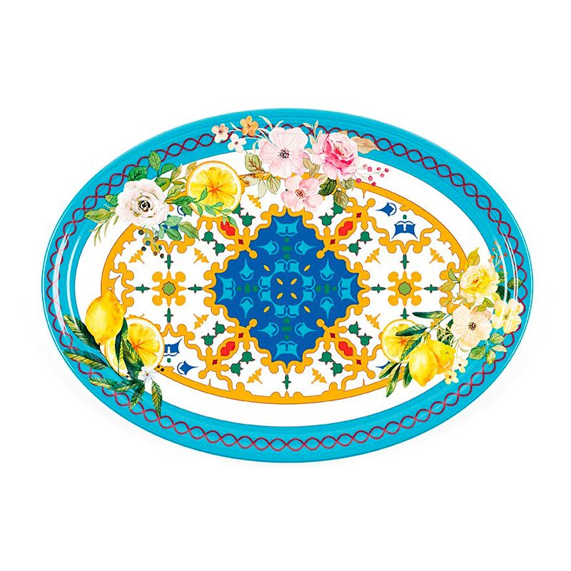50x36 cm - Flower Vassoio In Melamina - Set 2 Pz
