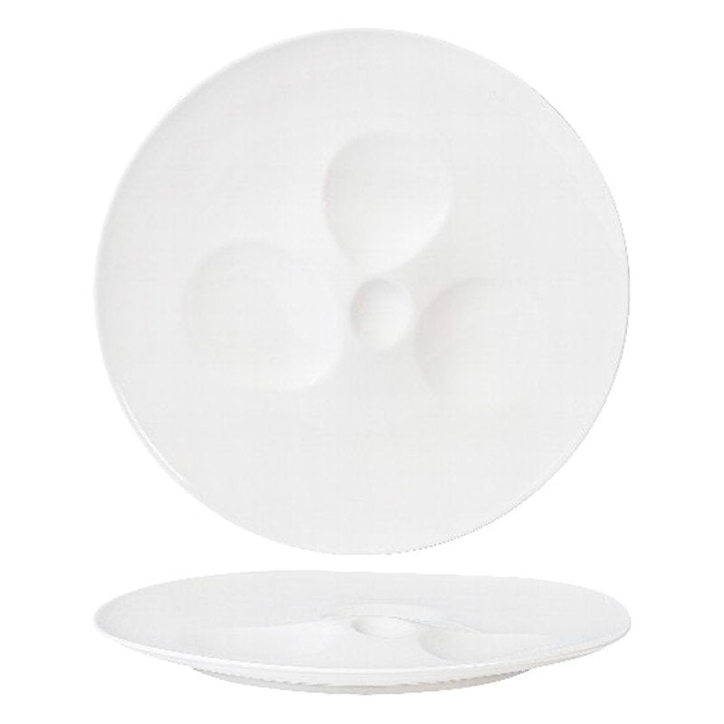31.2x30.7 cm - Magnesium Moon Piatto Presentazione Irregolare In Porcellana - Set 2 Pz
