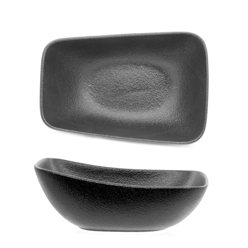 Black Dazzle Coppa Rettangolare In Porcellana - Set 6 Pz