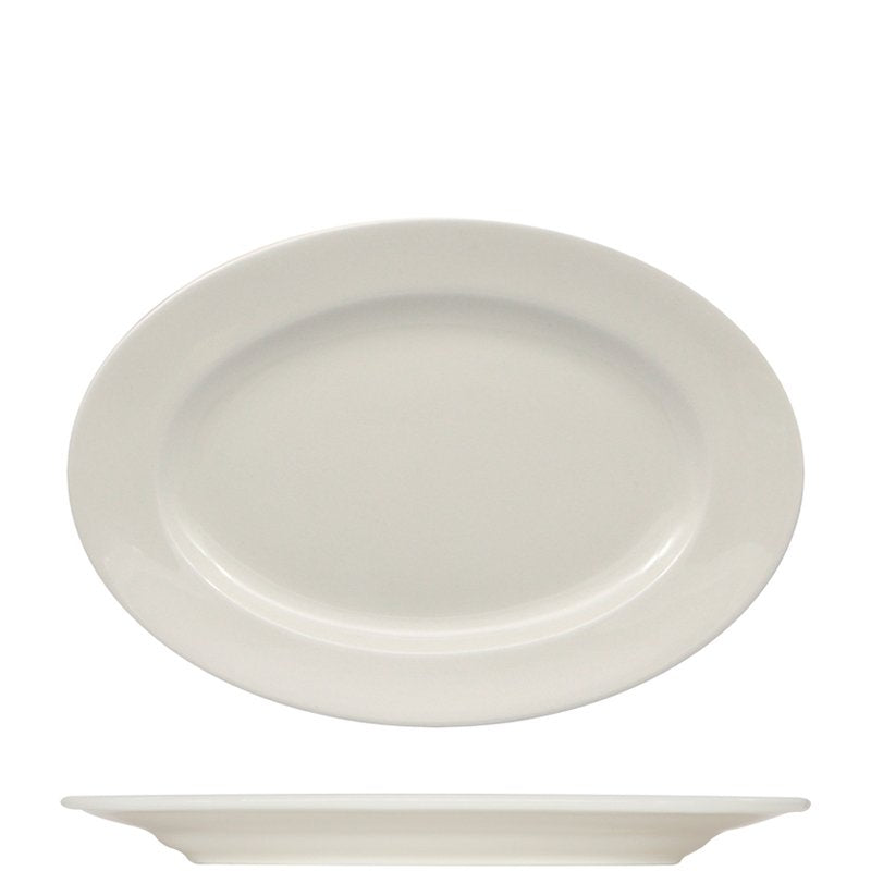 32x22 cm - Prime Piatto Vassoio Ovale In Porcellana - Set 6 Pz