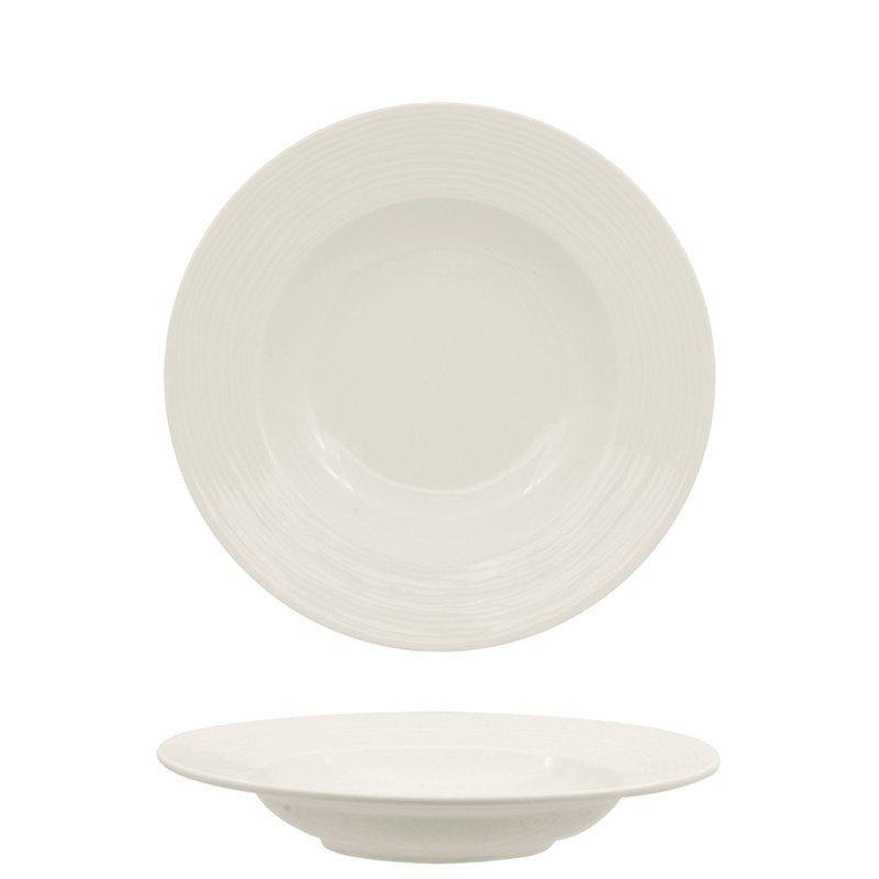 23 cm - Eclipse Piatto Fondo In Porcellana - Set 12 Pz