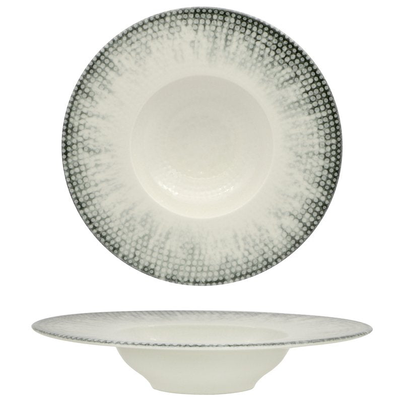 25 cm - Oregon Piatto Pasta In Porcellana - Set 6 Pz