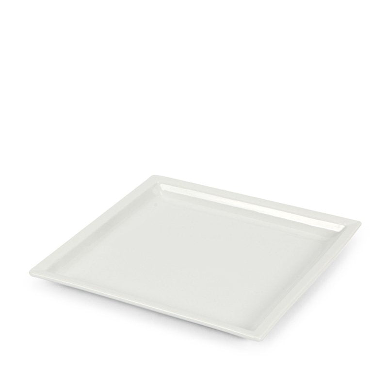 22x22 cm - Justwhite Piatto Piano In Porcellana - Set 4 Pz