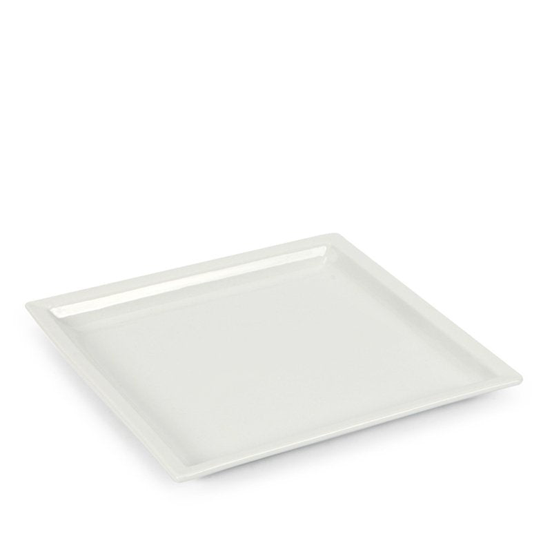 26.5x26.5 cm - Justwhite Piatto Piano In Porcellana - Set 4 Pz