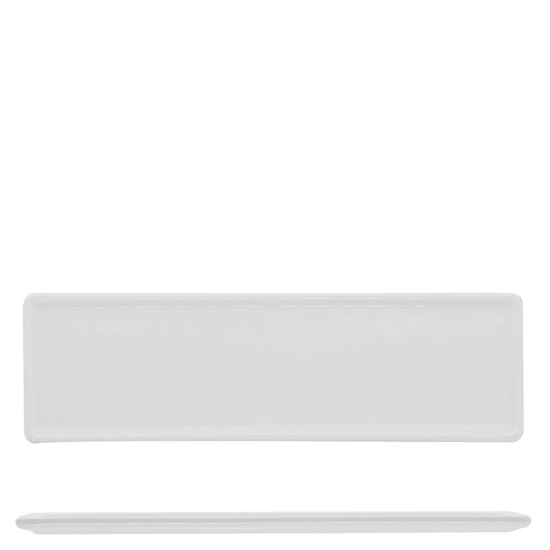 26.3x8 cm - Justwhite Piatto Vassoio Rettangolare In Porcellana - Set 6 Pz