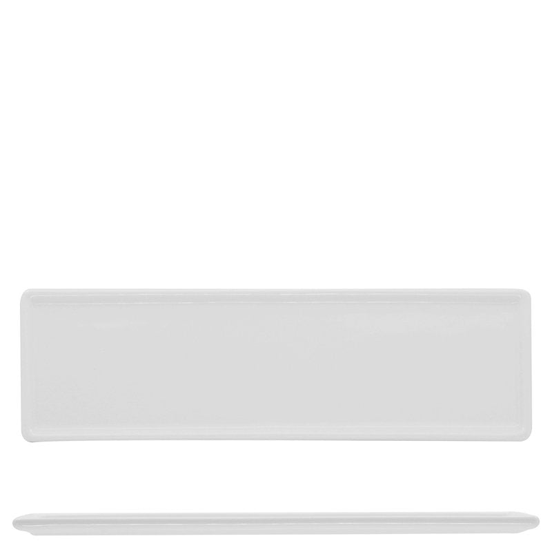 35.2x8.2 cm - Justwhite Piatto Vassoio Rettangolare In Porcellana - Set 6 Pz
