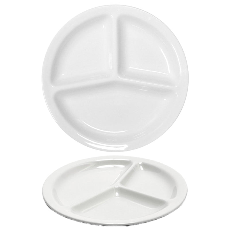 30 cm - Tris Piatto Vassoio Rotondo In Porcellana - Set 6 Pz