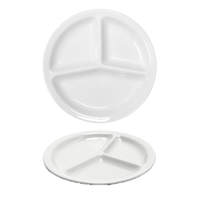 26.5 cm - Tris Piatto Vassoio Rotondo In Porcellana - Set 6 Pz