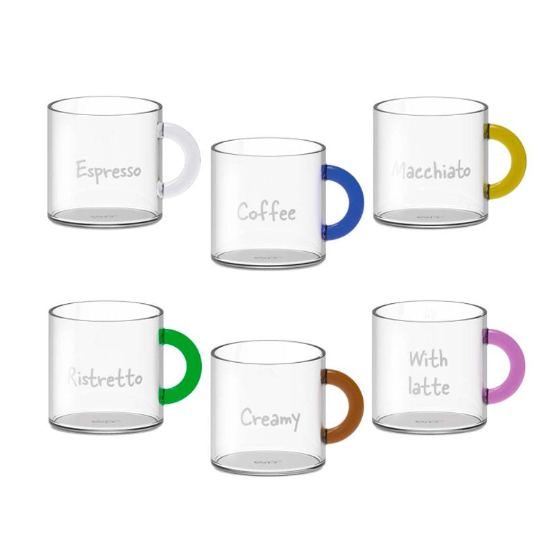 10 cl - Monterey Tazzina Caffé in Vetro Borosilicato - Set 6 Pezzi