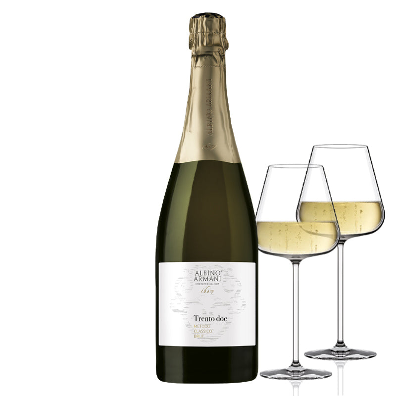Metodo Classico Trento DOC Azienda Agricola Albino Armani  - Set 2 Calici Italesse Etoile Sparkle 48 cl
