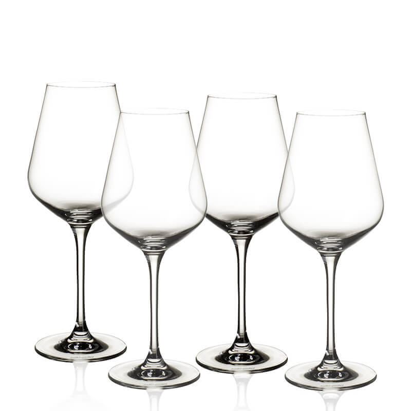 38 cl - La Divina Calice Vino Bianco in Vetro - Set 4 Pezzi