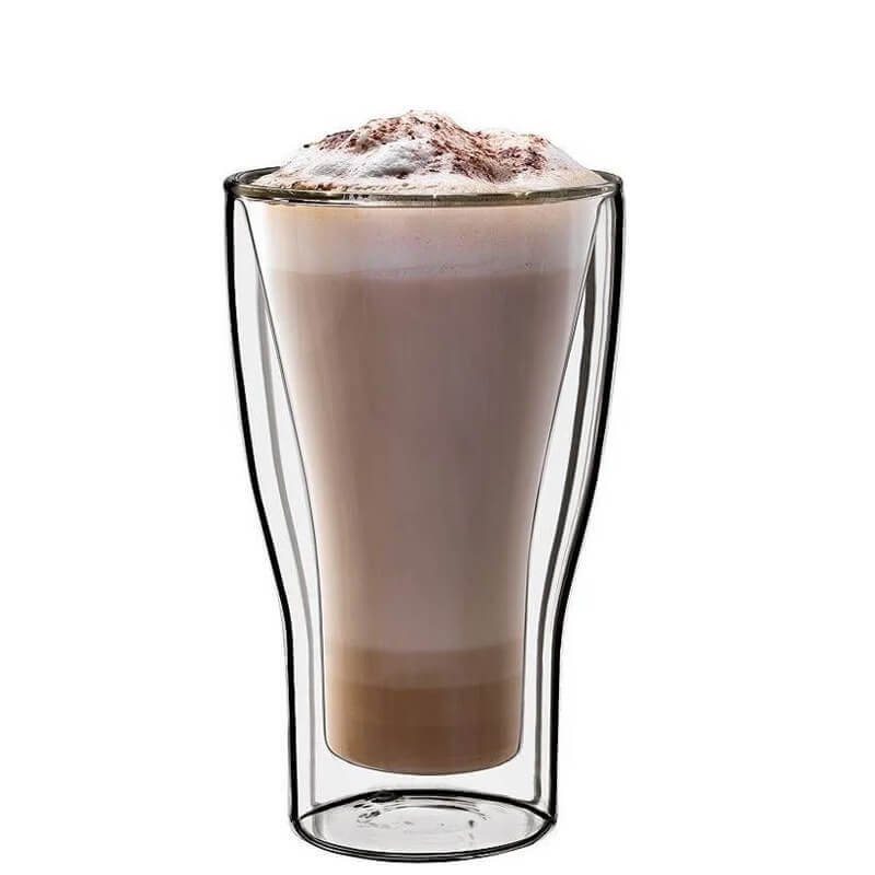 34 cl - Thermic Glass Duos Bicchiere Cappuccino in Vetro Borosilicato - Set 2 Pezzi