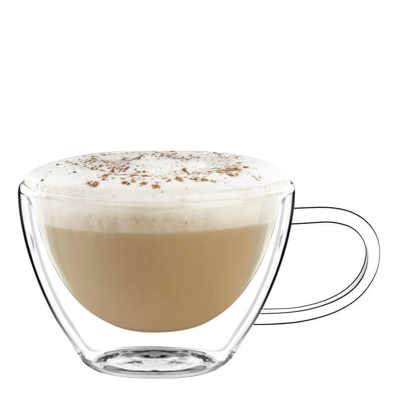 38.5 cl - Thermic Glass Tazza Cappuccino in Vetro Borosilicato - Set 2 Pezzi