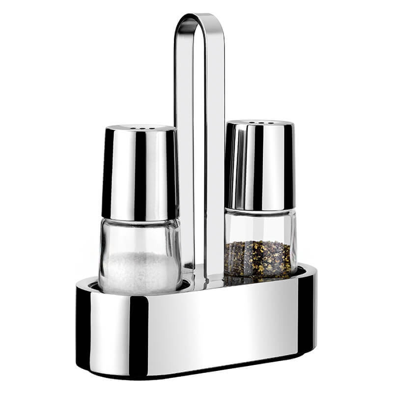Bella Macina Sale E Pepe In Acciaio Inox - Vetro - Set 2 Pz