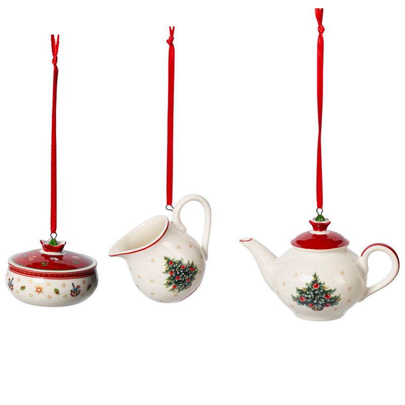 Toy's Delight Set Caffè Decorativo In Porcellana Decorata - Set 3 Pz