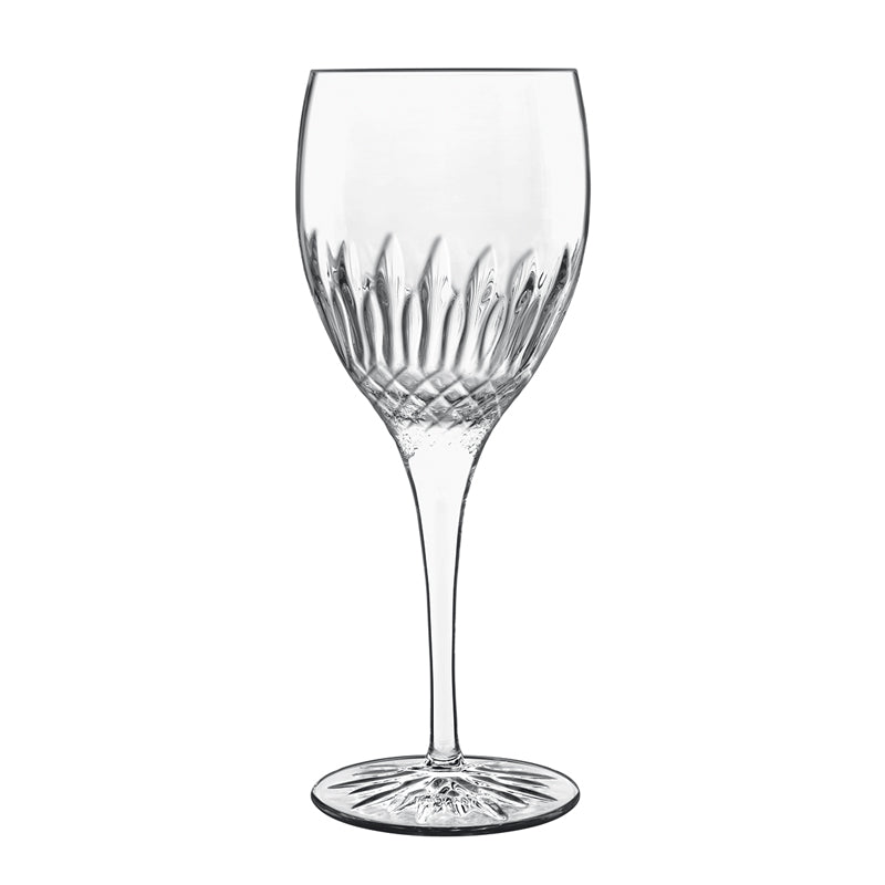 38 cl - Diamante Calice Vino Bianco Riesling in Vetro - Set 4 Pezzi