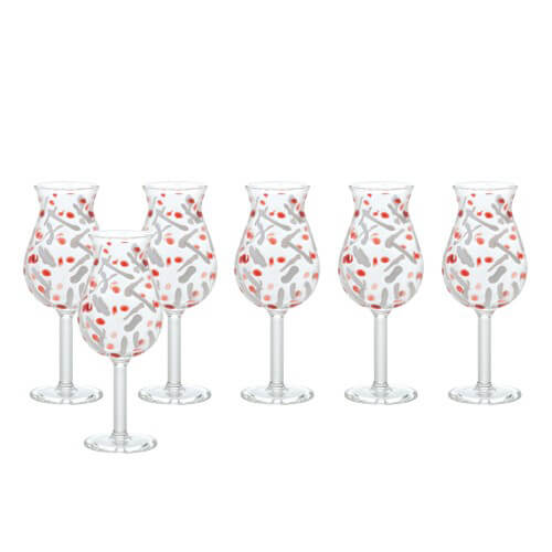 7 cl - Fantasia 2 Calice Liquore in Vetro Borosilicato - Set 6 Pezzi