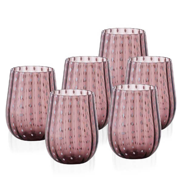 40 cl - Goccia Bicchiere Acqua in Vetro - Set 6 Pezzi