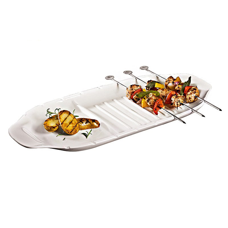 52x22 cm - BBQ Passion Piatto Portata In Porcellana