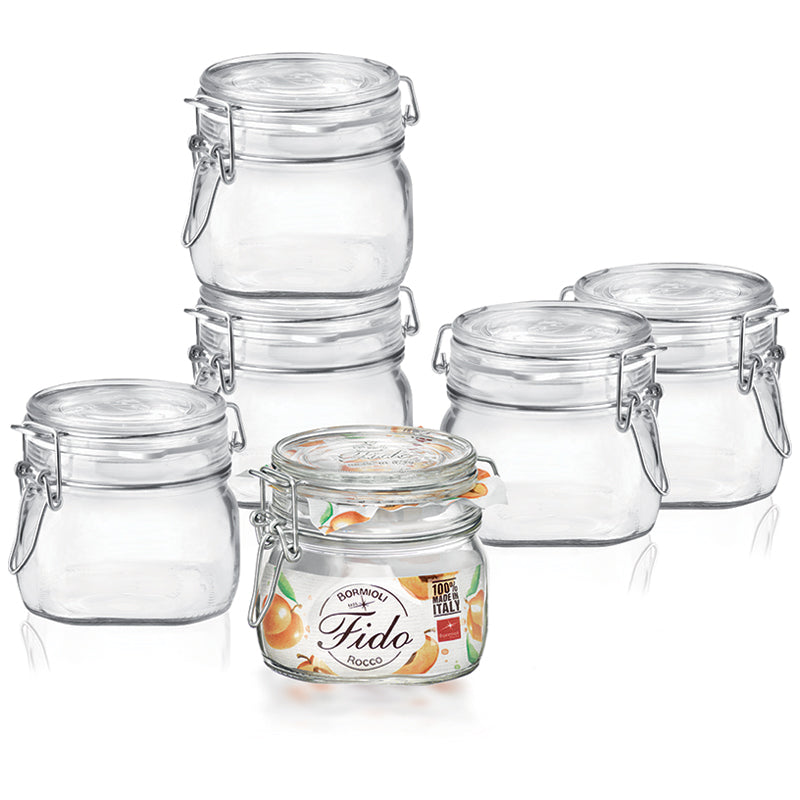 50 cl - Fido Vasetto Ermetico Cilindrico In Vetro - Set 6 Pz