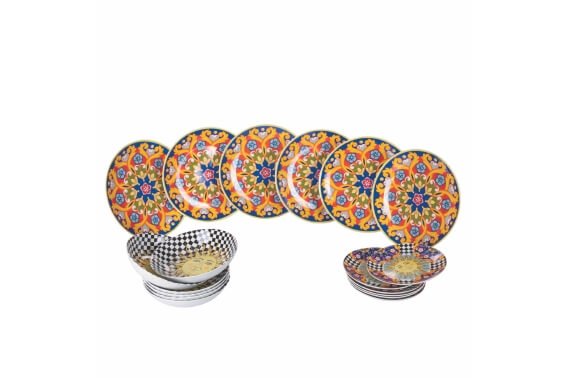 Sole Mio Servizio Piatti In Porcellana - Set 18 Pz