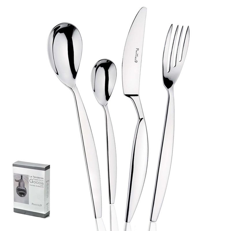 Goccia Servizio Posate In Acciaio Inox Forgiato - Set 24 Pz