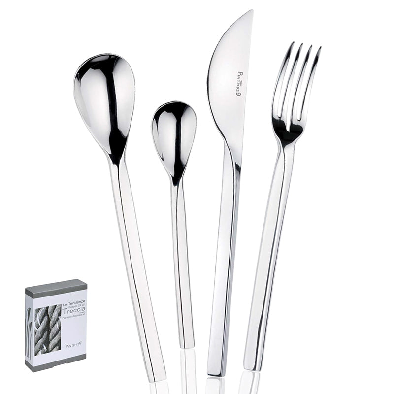 Treccia Servizio Posate In Acciaio Inox Forgiato - Set 24 Pz